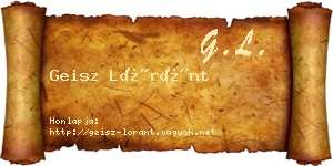 Geisz Lóránt névjegykártya